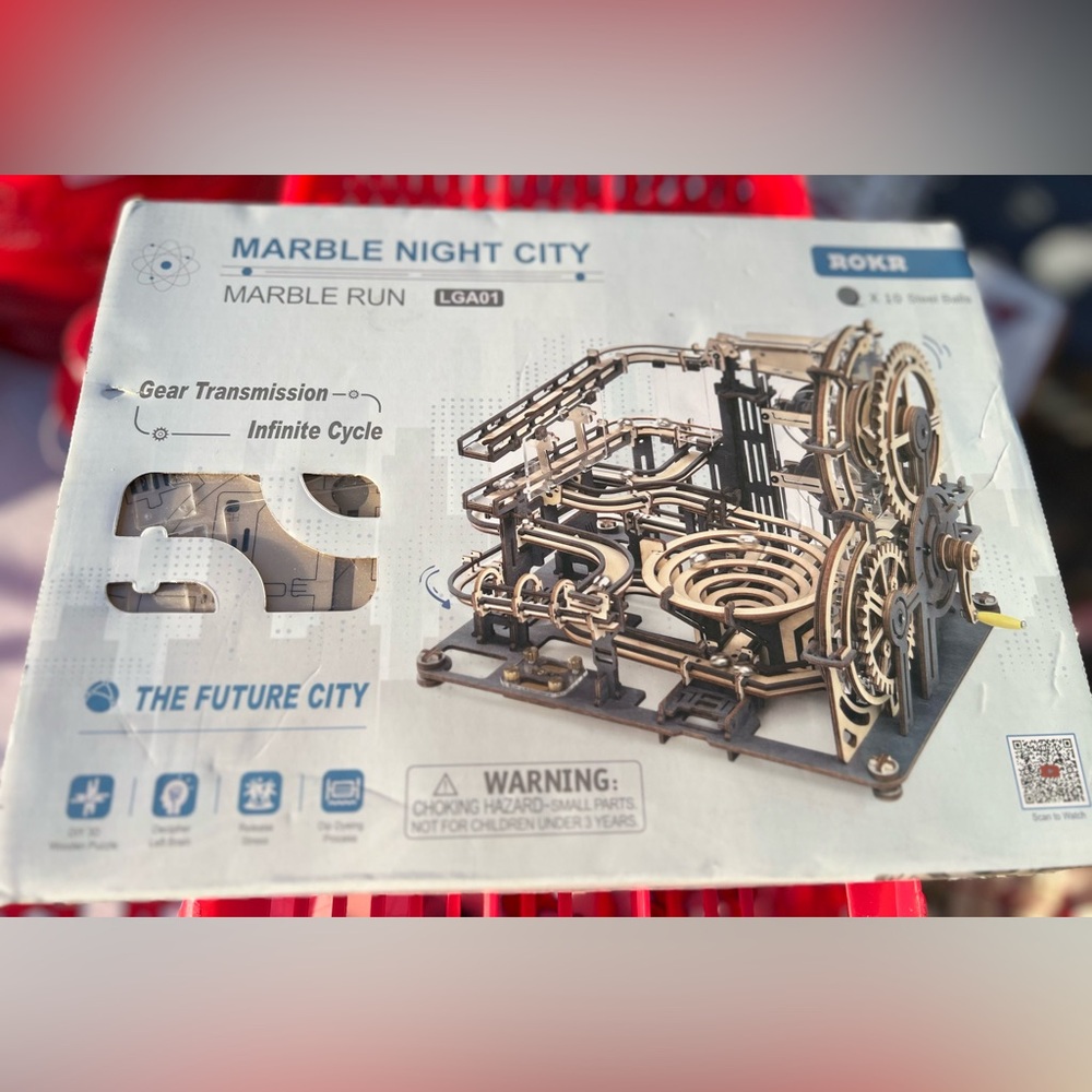 🔮 NIB ROKR Marble Night City Marble Run LGA01 3D Wooden Puzzle - 294 PCS